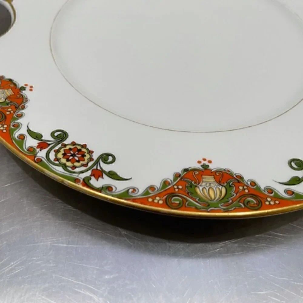 Bernardaud Limoges HANDLED TRAY Handpainted Red - Picture 2 of 6